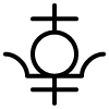 The symbol for mercury sometimes was the astrological symbol for the planet Mercury.